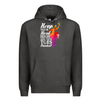 Charcoal Heather ballet dancer keep head high toes pointed ballerina teacher Premium Hoodie - linhVisuals