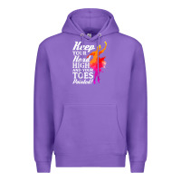 Purple ballet dancer keep head high toes pointed ballerina teacher Premium Hoodie - linhVisuals