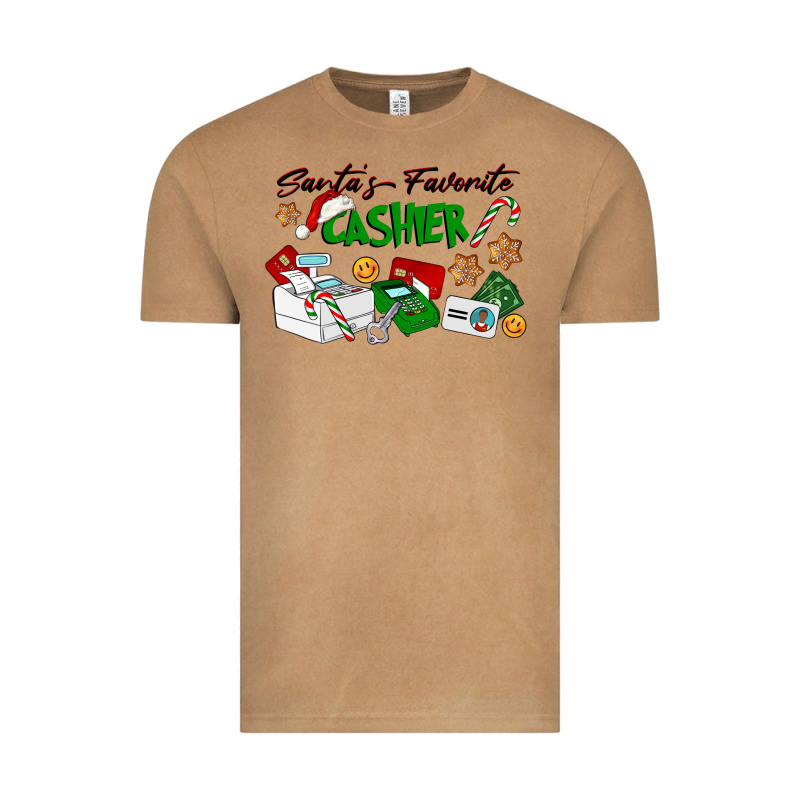 Santa's Favorite Cashier Vintage Tee by LillyAllenDesigns | Teevron