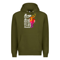 Army Green ballet dancer keep head high toes pointed ballerina teacher Premium Hoodie - linhVisuals