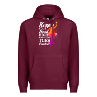Burgundy ballet dancer keep head high toes pointed ballerina teacher Premium Hoodie - linhVisuals