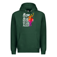 Sports Green ballet dancer keep head high toes pointed ballerina teacher Premium Hoodie - linhVisuals