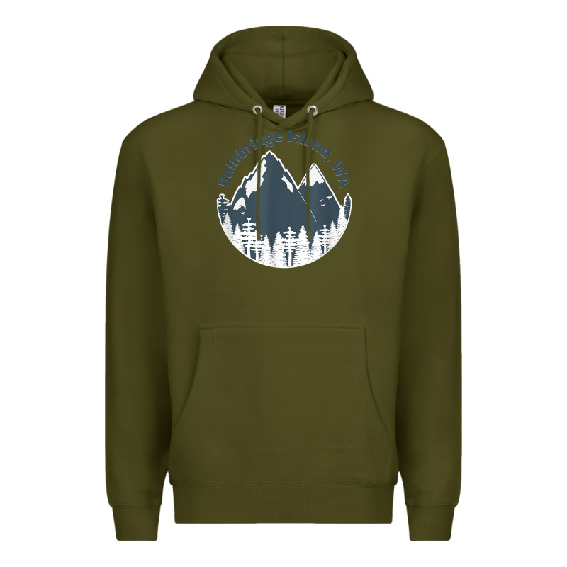 Bainbridge Island Wa Mountains Hiking Climbing Camping Premium Hoodie by linhVisuals | Teevron