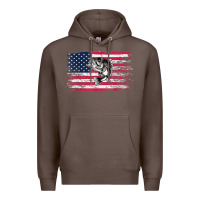 Coffee bass fishing distressed american flag essential Premium Hoodie - linhVisuals