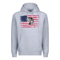 Heather Grey bass fishing distressed american flag essential Premium Hoodie - linhVisuals