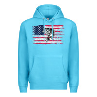 Ocean Blue bass fishing distressed american flag essential Premium Hoodie - linhVisuals