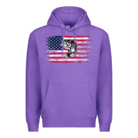 Purple bass fishing distressed american flag essential Premium Hoodie - linhVisuals