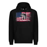 Black bass fishing distressed american flag essential Premium Hoodie - linhVisuals
