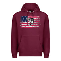 Burgundy bass fishing distressed american flag essential Premium Hoodie - linhVisuals