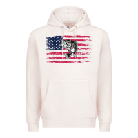 Pale Pink bass fishing distressed american flag essential Premium Hoodie - linhVisuals