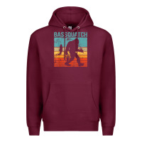 Burgundy bassquatch! funny bigfoot fishing outdoor retro Premium Hoodie - linhVisuals