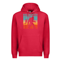 Cardinal bassquatch! funny bigfoot fishing outdoor retro Premium Hoodie - linhVisuals