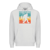 Dove Grey bassquatch! funny bigfoot fishing outdoor retro Premium Hoodie - linhVisuals