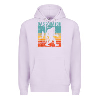 Lilac bassquatch! funny bigfoot fishing outdoor retro Premium Hoodie - linhVisuals