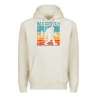 Oatmeal Heather bassquatch! funny bigfoot fishing outdoor retro Premium Hoodie - linhVisuals