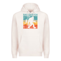 Pale Pink bassquatch! funny bigfoot fishing outdoor retro Premium Hoodie - linhVisuals