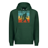 Sports Green bassquatch! funny bigfoot fishing outdoor retro Premium Hoodie - linhVisuals