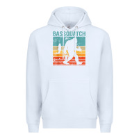 White bassquatch! funny bigfoot fishing outdoor retro Premium Hoodie - linhVisuals