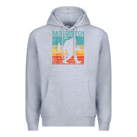 Heather Grey bassquatch! funny bigfoot fishing outdoor retro Premium Hoodie - linhVisuals