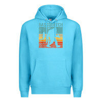 Ocean Blue bassquatch! funny bigfoot fishing outdoor retro Premium Hoodie - linhVisuals