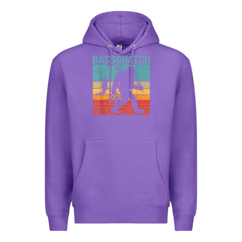 Bassquatch! Funny Bigfoot Fishing Outdoor Retro Premium Hoodie by linhVisuals | Teevron