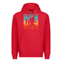 Red bassquatch! funny bigfoot fishing outdoor retro Premium Hoodie - linhVisuals