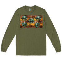 Army Green dinosaur triceratops sippy cup Long Sleeve Tee - Artiststas