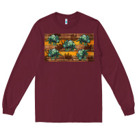 Burgundy dinosaur triceratops sippy cup Long Sleeve Tee - Artiststas