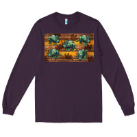 Plum dinosaur triceratops sippy cup Long Sleeve Tee - Artiststas