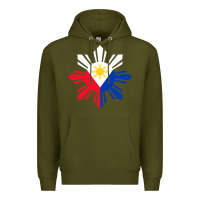 Army Green philippine flag hoodie pinoy flag filipino shirt pinoy sun Premium Hoodie - linhVisuals
