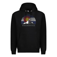 Black breckenridge colorado x co flag mountain peak raglan baseball tee Premium Hoodie - linhVisuals