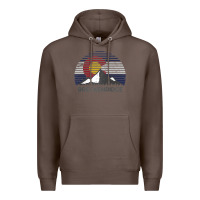 Coffee breckenridge colorado x co flag mountain peak raglan baseball tee Premium Hoodie - linhVisuals