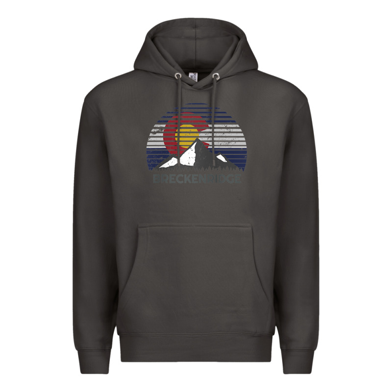 Breckenridge Colorado X Co Flag Mountain Peak Raglan Baseball Tee Premium Hoodie by linhVisuals | Teevron