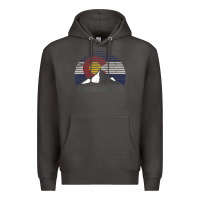 Smoke breckenridge colorado x co flag mountain peak raglan baseball tee Premium Hoodie - linhVisuals