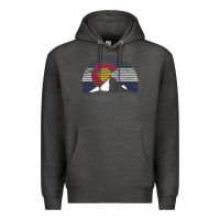 Charcoal Heather breckenridge colorado x co flag mountain peak raglan baseball tee Premium Hoodie - linhVisuals