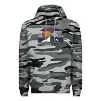 Slate Camo breckenridge colorado x co flag mountain peak raglan baseball tee Premium Hoodie - linhVisuals