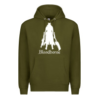 Army Green bloodborne zipped Premium Hoodie - linhVisuals