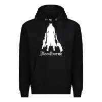 Black bloodborne zipped Premium Hoodie - linhVisuals