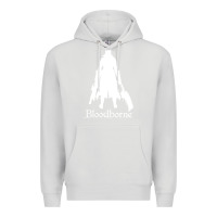 Dove Grey bloodborne zipped Premium Hoodie - linhVisuals