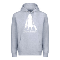 Heather Grey bloodborne zipped Premium Hoodie - linhVisuals