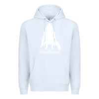 White bloodborne zipped Premium Hoodie - linhVisuals