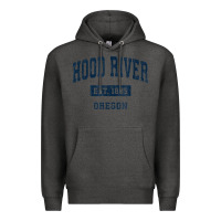 Charcoal Heather hood river oregon or vintage sports established navy design t shirt Premium Hoodie - linhVisuals