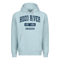 Blue Mist hood river oregon or vintage sports established navy design t shirt Premium Hoodie - linhVisuals