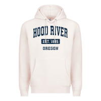 Pale Pink hood river oregon or vintage sports established navy design t shirt Premium Hoodie - linhVisuals