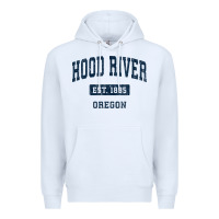 White hood river oregon or vintage sports established navy design t shirt Premium Hoodie - linhVisuals