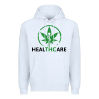 White healthcare thc marijuana cannabis medical Premium Hoodie - linhVisuals