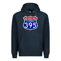 Navy california usa highway 395 hiking fishing climbing adventure premium Premium Hoodie - linhVisuals