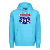 Ocean Blue california usa highway 395 hiking fishing climbing adventure premium Premium Hoodie - linhVisuals