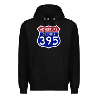 Black california usa highway 395 hiking fishing climbing adventure premium Premium Hoodie - linhVisuals