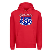 Red california usa highway 395 hiking fishing climbing adventure premium Premium Hoodie - linhVisuals